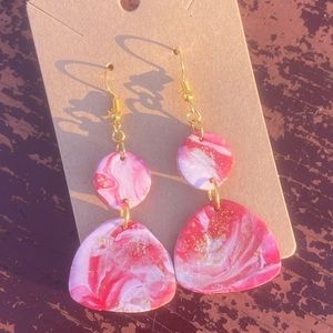 Marbled polymer clay earrings